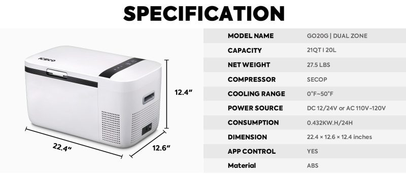 iceco wholesale fridges go20 dual zone 12v portable freezer iceco 20 lt 43129308643541