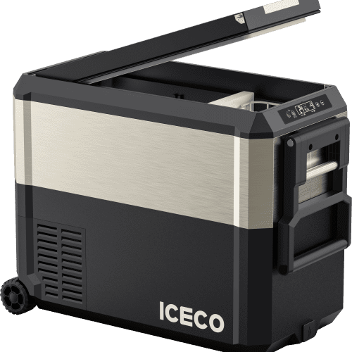 iceco wholesale fridges jp50 pro dual zone wheeled car fridge with cover golden iceco 50 lt 43129315295445