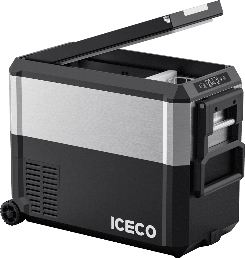 iceco wholesale fridges jp50 pro dual zone wheeled car fridge with cover golden iceco 50 lt 43129315459285