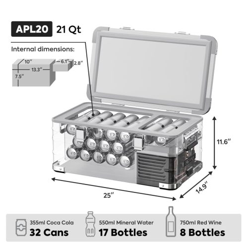 iceco wholesale fridges silver apl20 light duty aluminum freezer single zone iceco 20 lt 43129296552149