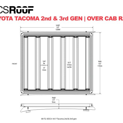 leitner designs platform rack toyota tacoma gen 2 3 2005 2023 over cab rack 00 t2 3dca 1617 acs roof over cab platform rack for toyota 41903285403861