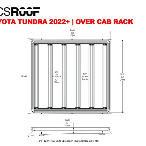 leitner designs platform rack toyota tundra 2022 over cab rack 00 t3gra 1693 acs roof over cab platform rack for toyota 41903285436629