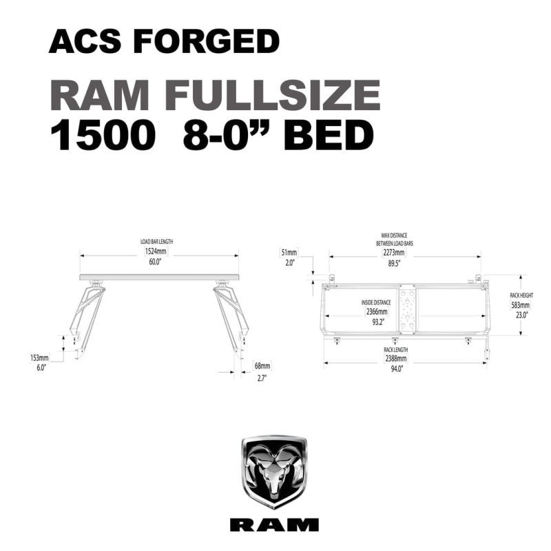 leitner truck bed racks active cargo system forged ram 36888295899349