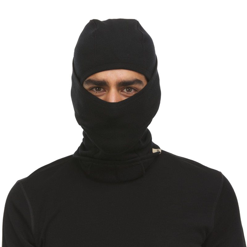 minus33 merino wool clothing headwear black expedition brushed balaclava kodiak fleece 41187429155029