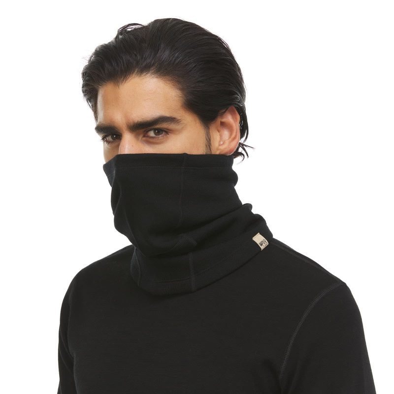 minus33 merino wool clothing headwear black expedition brushed neck gaiter kodiak fleece 41187434397909