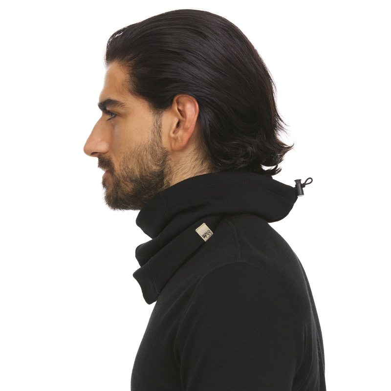 minus33 merino wool clothing headwear black expedition brushed neck gaiter kodiak fleece 41187434758357