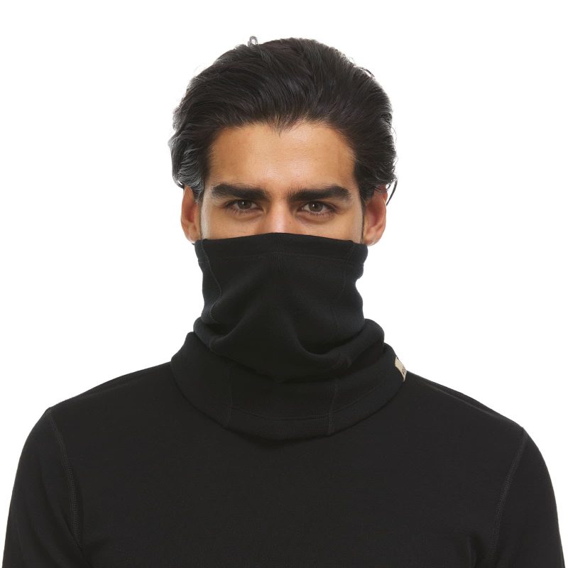 minus33 merino wool clothing headwear black expedition brushed neck gaiter kodiak fleece 41187435086037