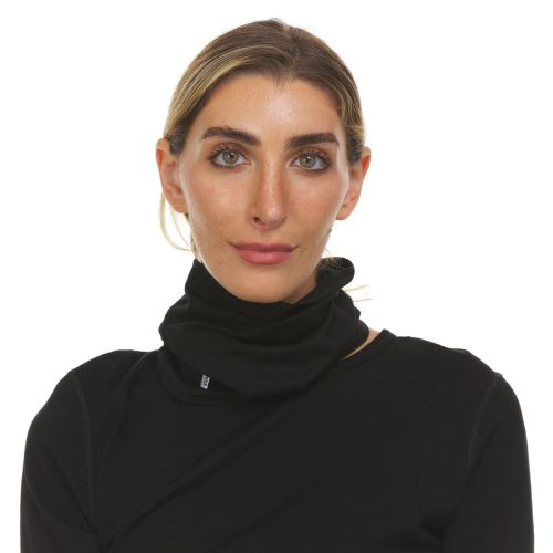 minus33 merino wool clothing headwear black micro weight wool half neck gaiter woolverino 41187461529813