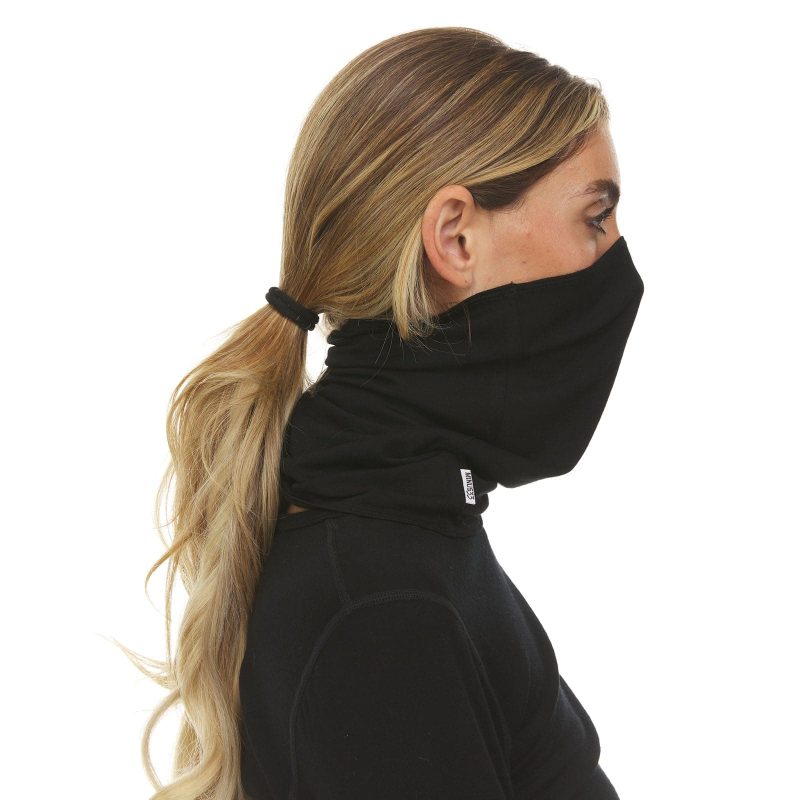 minus33 merino wool clothing headwear black micro weight wool half neck gaiter woolverino 41187461628117