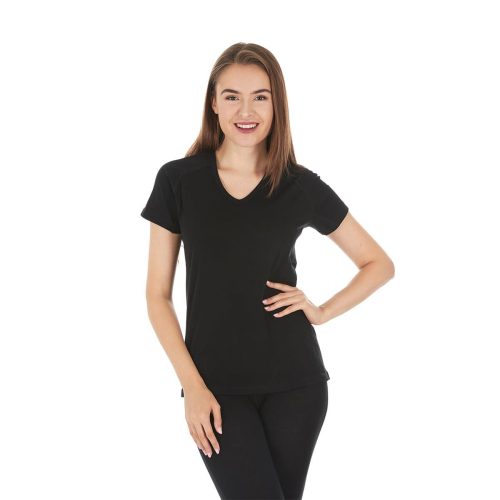 minus33 merino wool clothing tops black s micro weight women s wool v neck t shirt woolverino 41187470737621