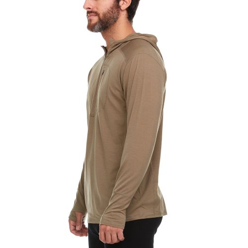 minus33 merino wool clothing tops micro weight men s wool 1 4 zip sun hoodie woolverino 41187468214485