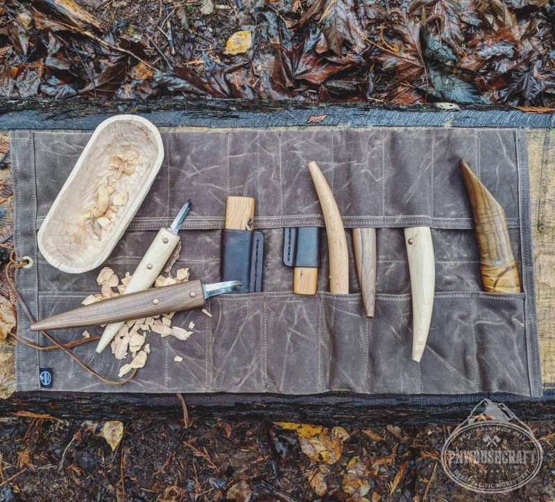 pnwbushcraft boxes bags brown kestrel waxed canvas tool roll up by pnwbushcraft 41355125719253