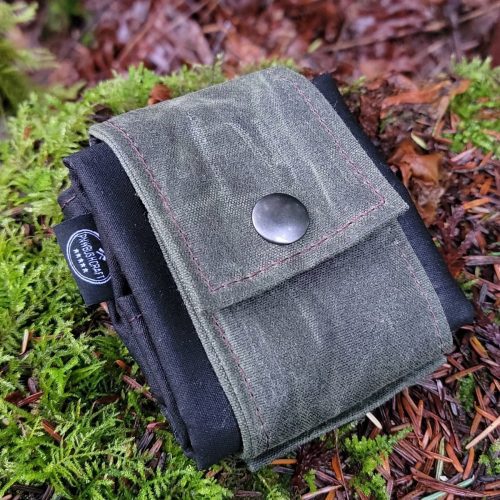 pnwbushcraft boxes bags green and black mushroom foraging pouch hip bag 41355125227733