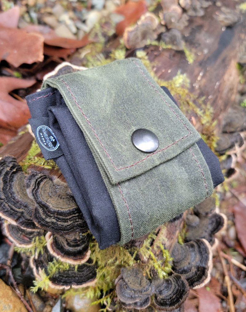 pnwbushcraft boxes bags green and black rugged waxed canvas foraging bag hip pouch by pnwbushcraft 41355130077397