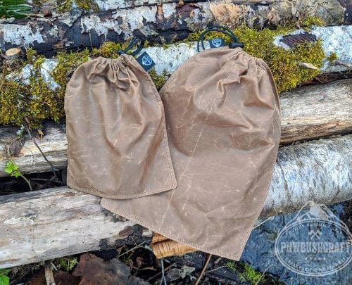 pnwbushcraft boxes bags lightweight waxed canvas food sack bag in a set with two sizes 41355126374613