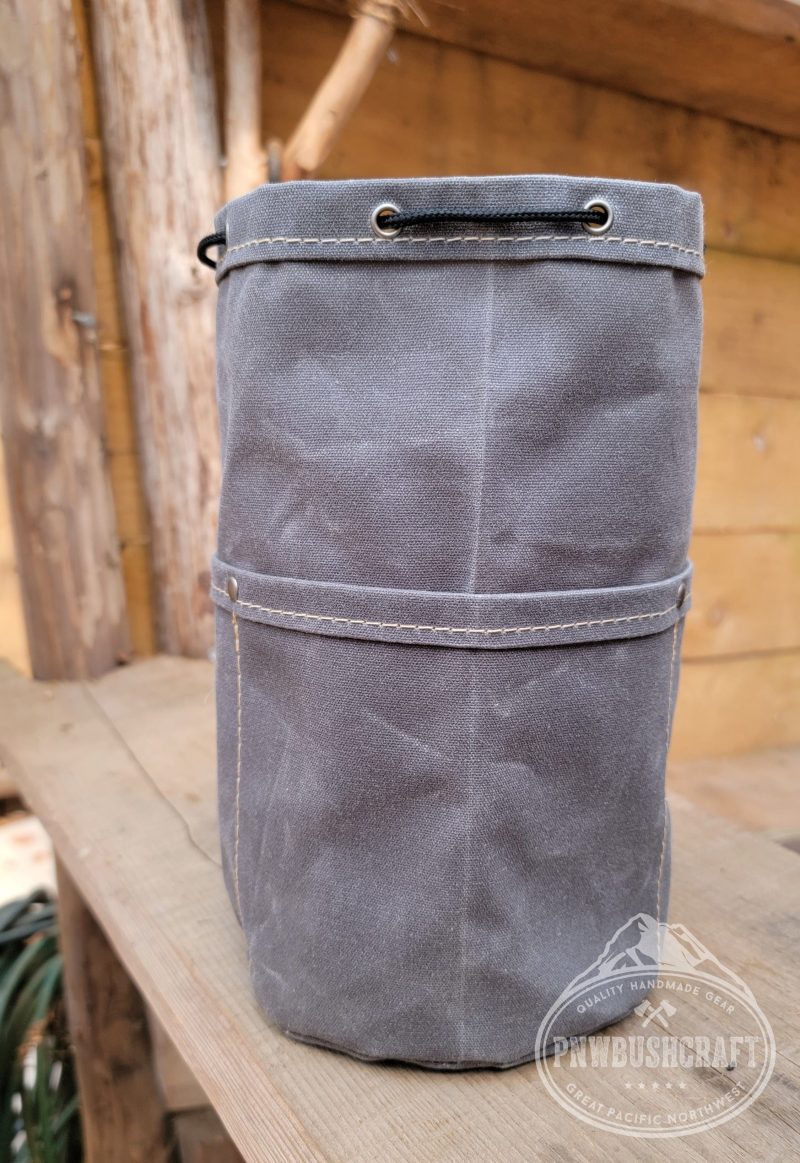 pnwbushcraft boxes bags small gray the cedar bucket bag with outside pockets available in 5 sizes perfect for organizing your kit 41355129422037