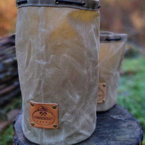 pnwbushcraft boxes bags tall field tan waxed canvas bucket bag 41355127783637