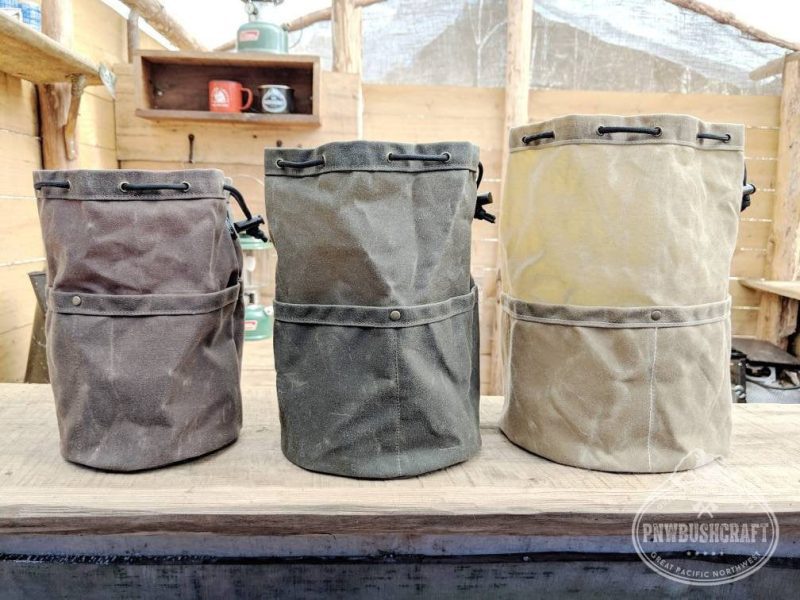 pnwbushcraft boxes bags the cedar bucket bag with outside pockets available in 5 sizes perfect for organizing your kit 41355128340693