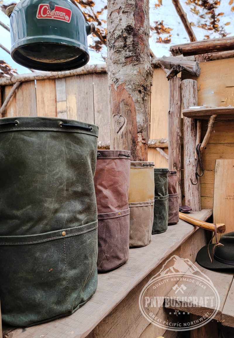 pnwbushcraft boxes bags the cedar bucket bag with outside pockets available in 5 sizes perfect for organizing your kit 41355129848021