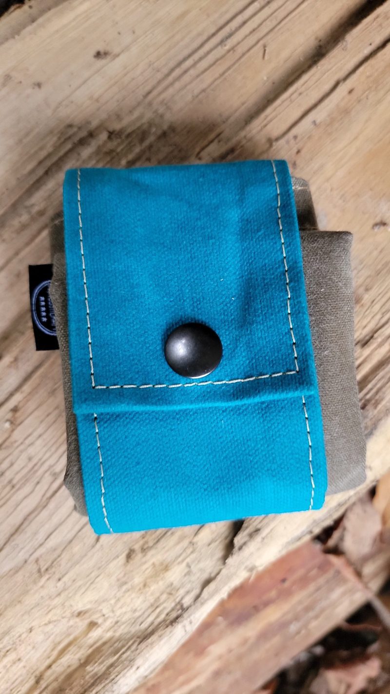 pnwbushcraft boxes bags turquoise and tan rugged waxed canvas foraging bag hip pouch by pnwbushcraft 41355131584725