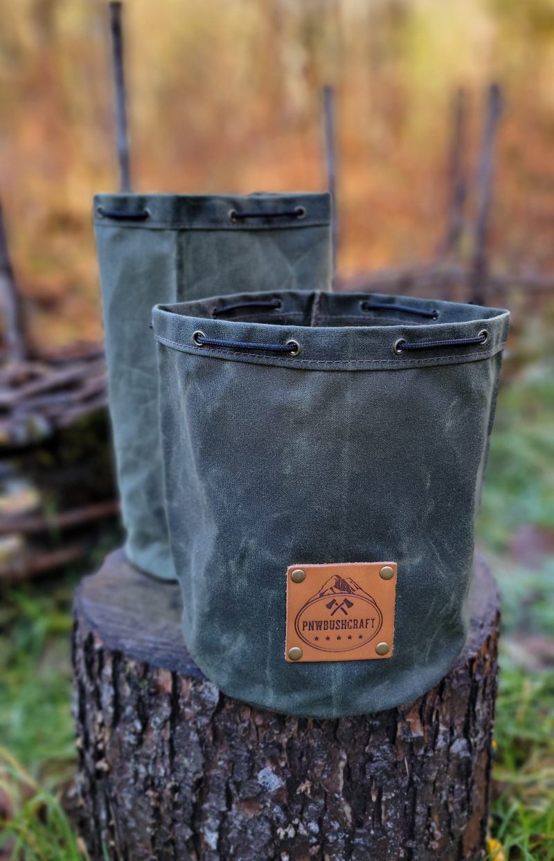 pnwbushcraft boxes bags waxed canvas bucket bag 41355127292117