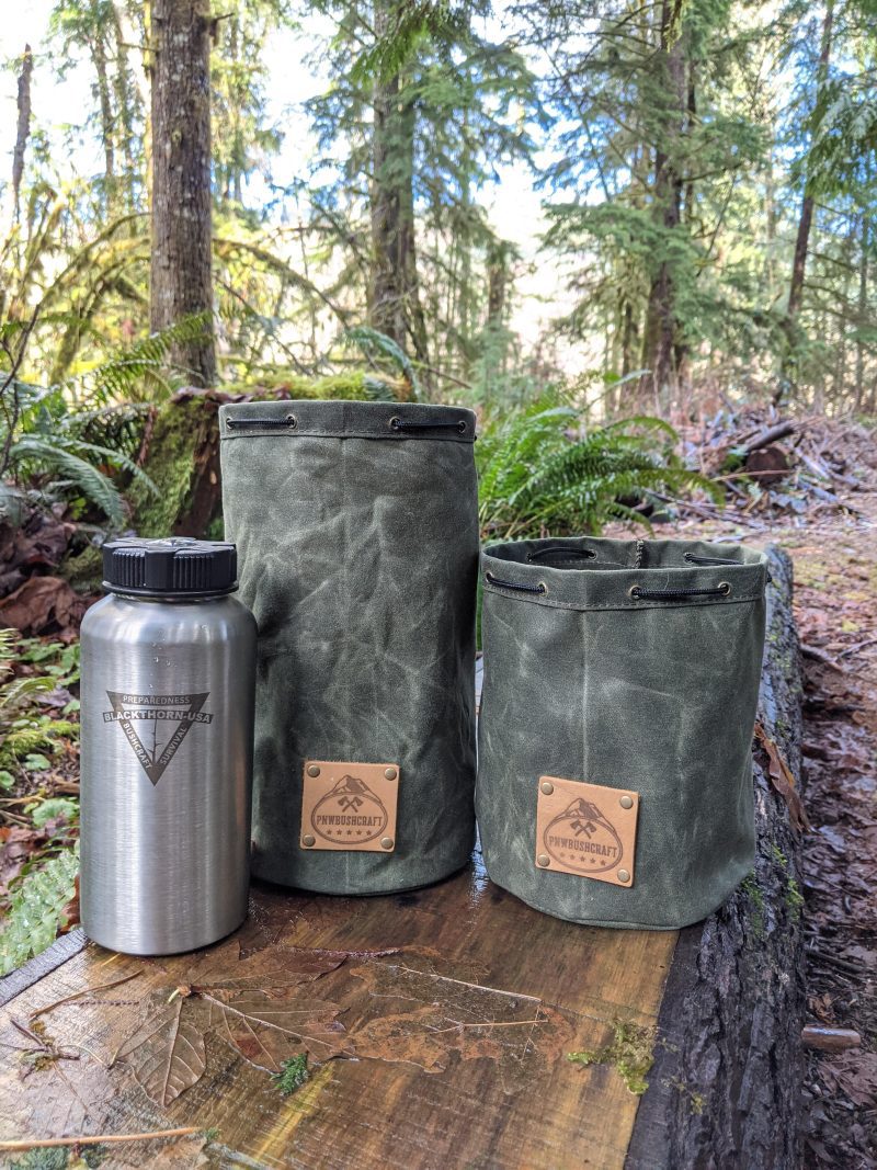 pnwbushcraft boxes bags waxed canvas bucket bag 41355129454805