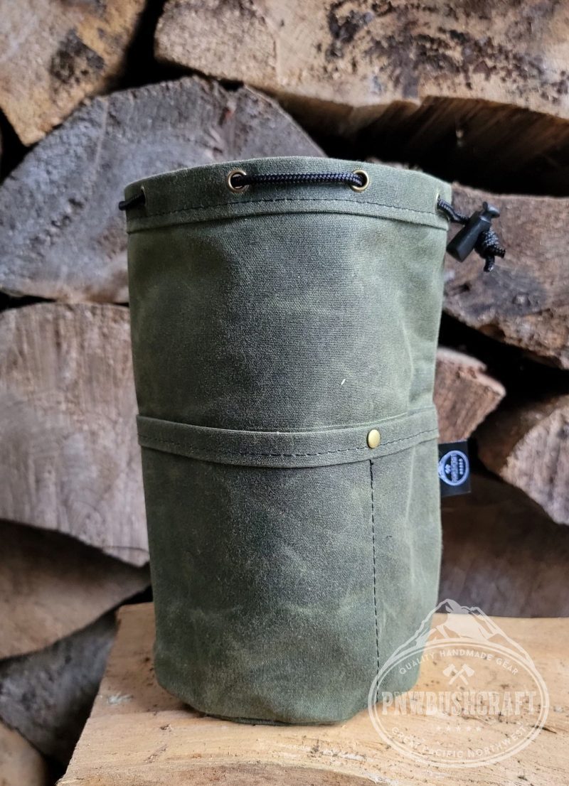 pnwbushcraft boxes bags xsmall green the cedar bucket bag with outside pockets available in 5 sizes perfect for organizing your kit 41355129094357