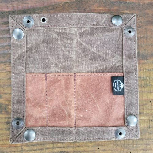 pnwbushcraft storage accessories dark brown with brown pocket edc waxed canvas travel tray for your gear and edc 2 0 41355127914709