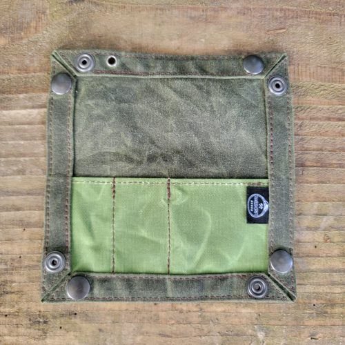 pnwbushcraft storage accessories dark green and apple green pocket edc waxed canvas travel tray for your gear and edc 2 0 41355129127125