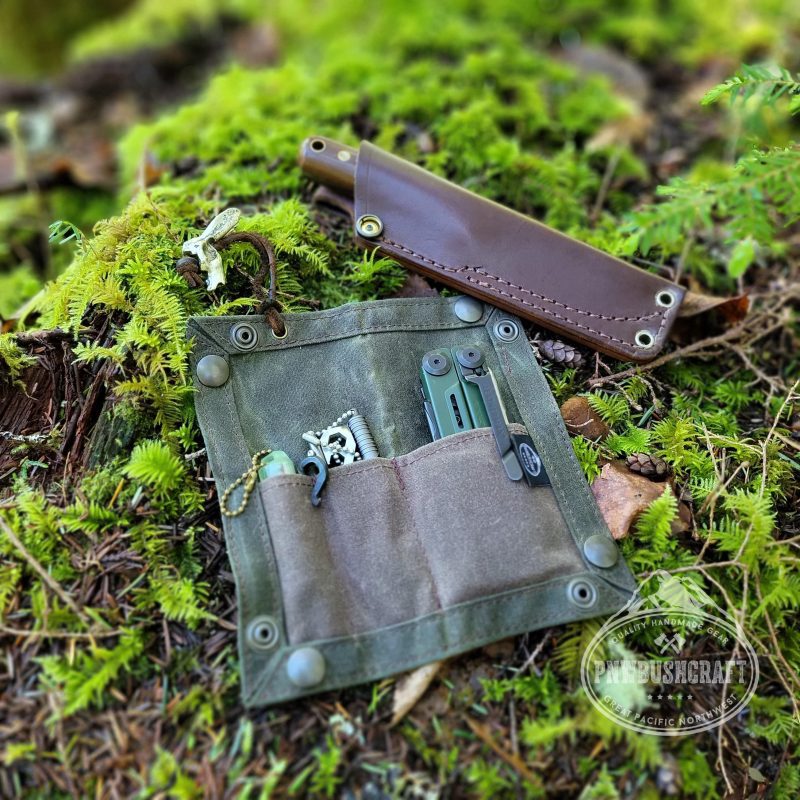 pnwbushcraft storage accessories edc waxed canvas travel tray for your gear and edc 2 0 41355128406229