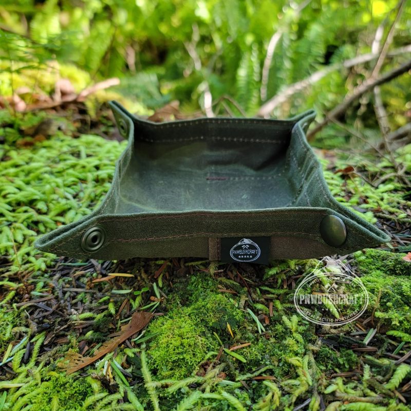 pnwbushcraft storage accessories edc waxed canvas travel tray for your gear and edc 2 0 41355130732757