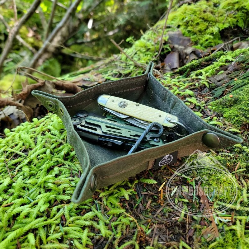 pnwbushcraft storage accessories edc waxed canvas travel tray for your gear and edc 2 0 41355131125973