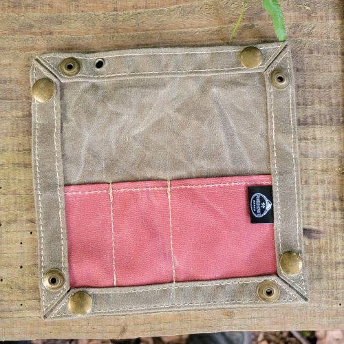 pnwbushcraft storage accessories tan with nautical red pocket edc waxed canvas travel tray for your gear and edc 2 0 41355130568917