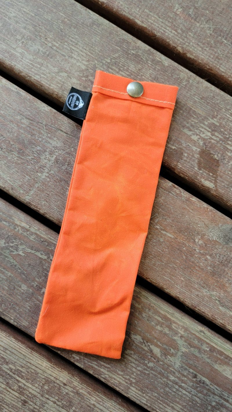 pnwbushcraft utensils orange tall waxed canvas spork bag for your gear 41355127849173