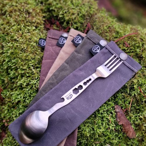 pnwbushcraft utensils tall waxed canvas spork bag for your gear 41355128799445