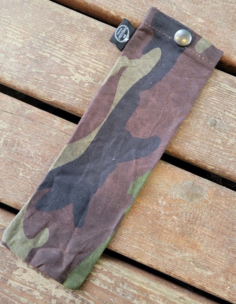 pnwbushcraft utensils woodland camo tall waxed canvas spork bag for your gear 41355126407381