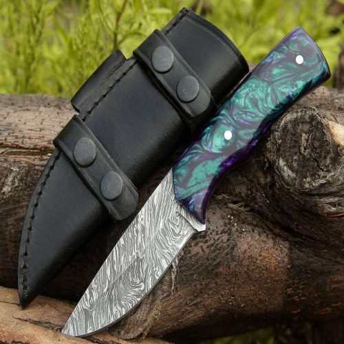 shokunin usa 8 damascus knife arcane handmade custom damascus knife with resin handle 41588771750101