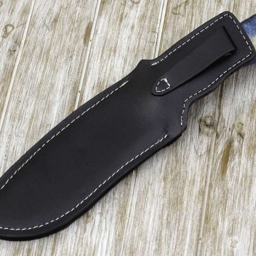 shokunin usa bowie knife giga hunting knife with bone stacked leather handle 41588781383893