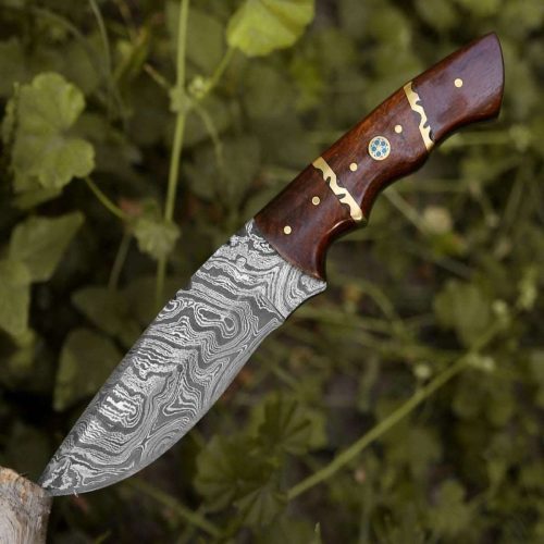 shokunin usa camping knives fang damascus camp knife with rose wood handle 41588801405141