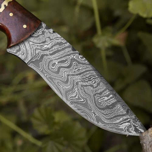 shokunin usa camping knives fang damascus camp knife with rose wood handle 41588801634517