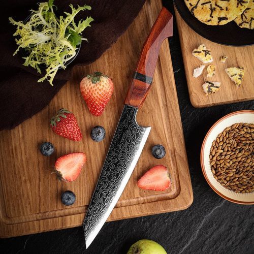 shokunin usa chef knife aerona vg10 pro chef knife with exotic red sandal wood handle 41588771848405