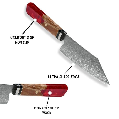 shokunin usa chef knife alpha chef knife damascus bunka knife with exotic olive wood resin handle 41588772143317