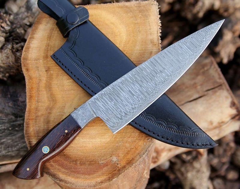 shokunin usa chef knife duece custom chef knife with exotic wenge wood handle 41588769882325