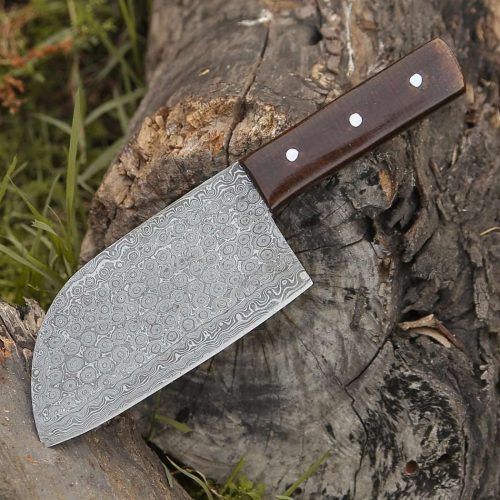 shokunin usa chef knife gladiator damascus steel cleaver with micarta handle 41588783120597