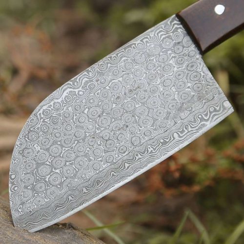 shokunin usa chef knife gladiator damascus steel cleaver with micarta handle 41588790198485