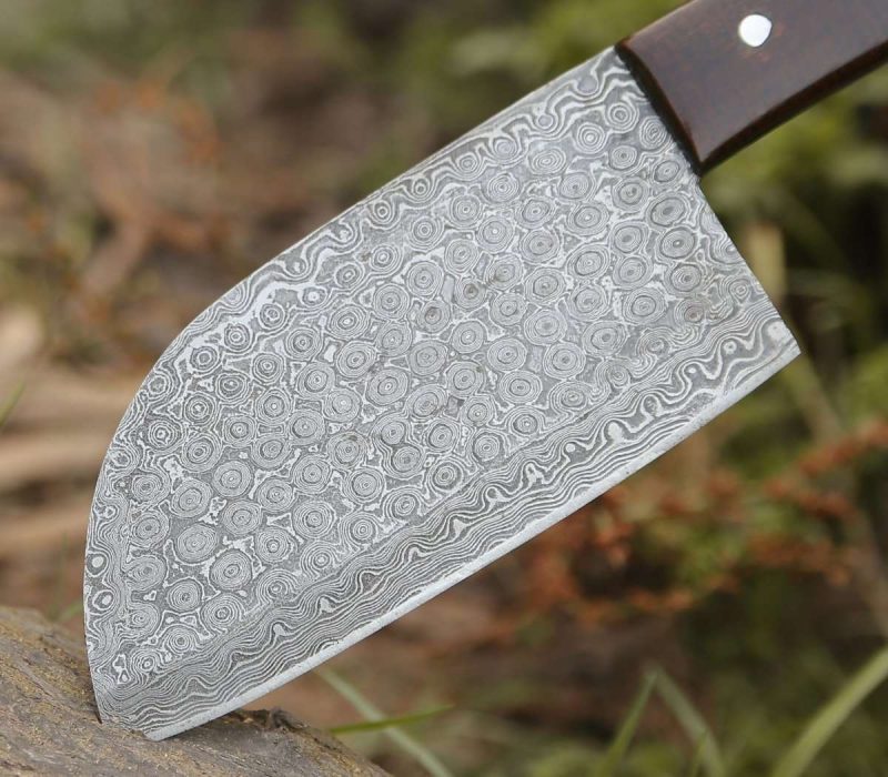 shokunin usa chef knife gladiator damascus steel cleaver with micarta handle 41588790198485