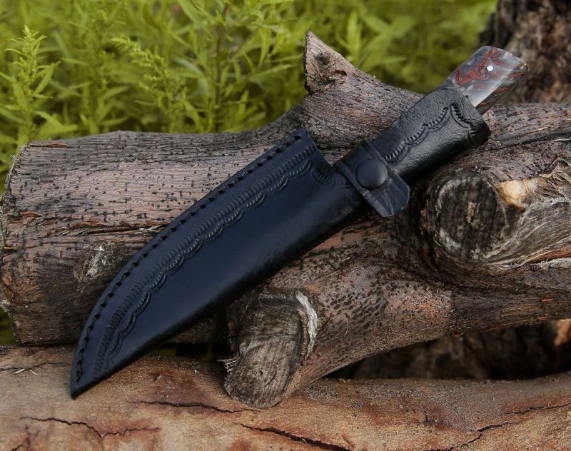 shokunin usa chef knife hyperedge damascus chef knife with pine cone handle sheath 41588783481045