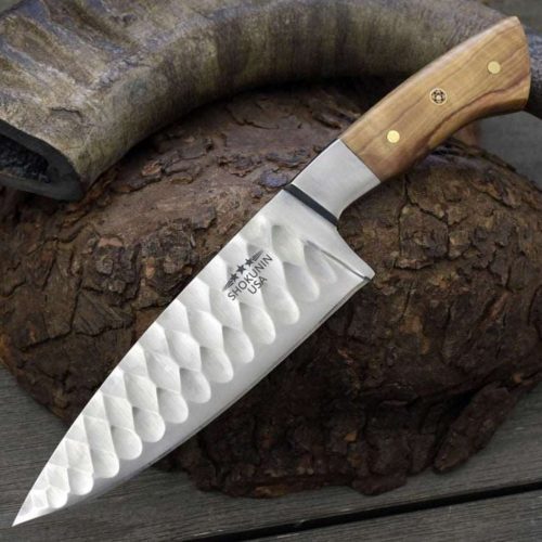 shokunin usa chef knife increda damascus chef knife with olive wood handle 41588792066261