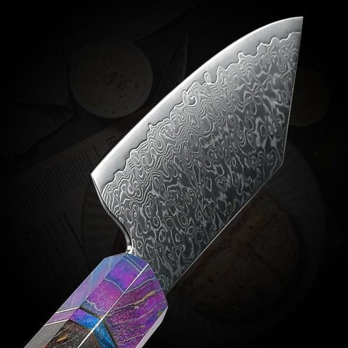 shokunin usa chef knife kodachi vg10 damascus bunka knife with rosewood burl handle 41588788854997