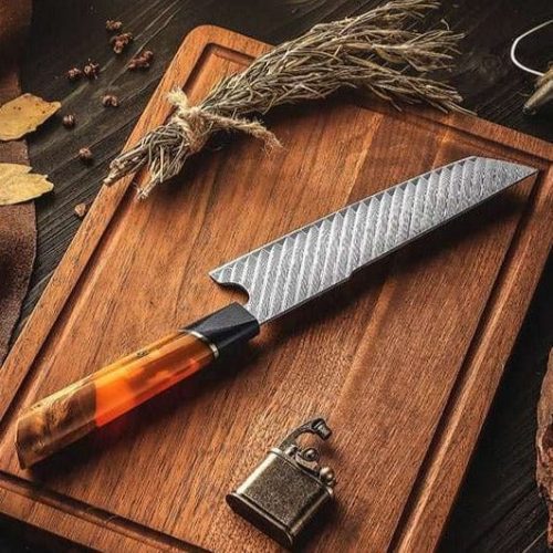 shokunin usa chef knife kotetsu vg10 chef knife damascus nakiri knife with exotic olive wood handle 41588798488789